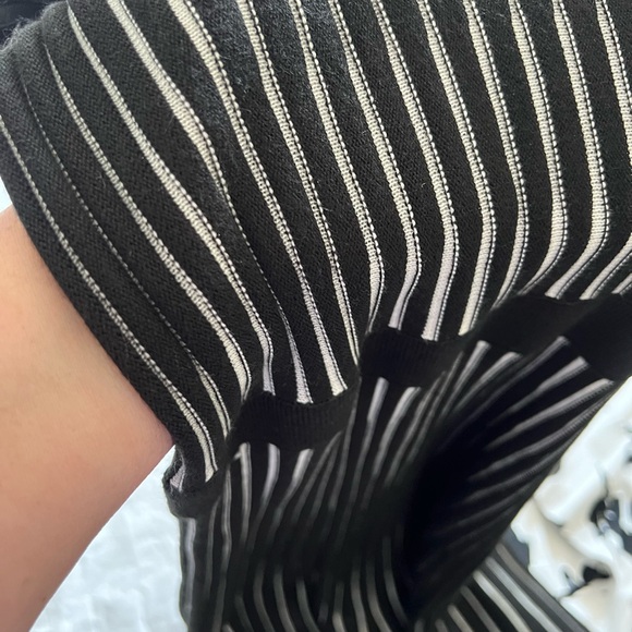 Calvin Klein Black and White Pleated Sheath Dress - Picture 3 of 6